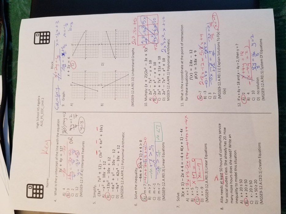 Math 1 eoc review packet