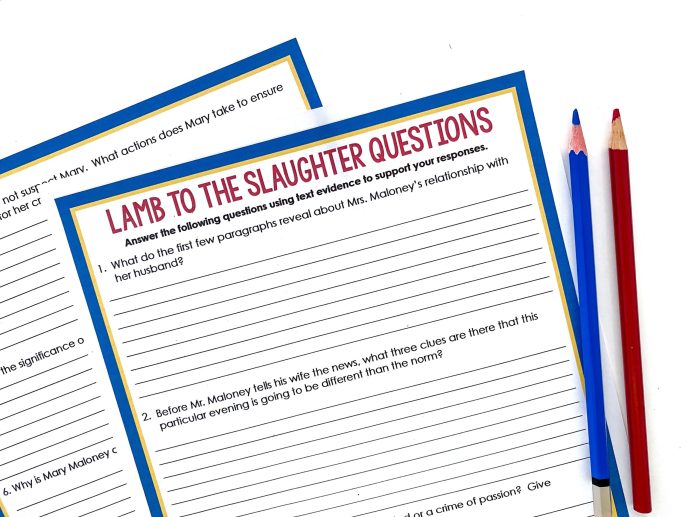 Lamb to the slaughter quiz