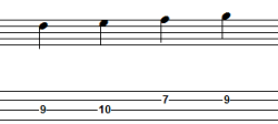 E natural minor scale treble clef