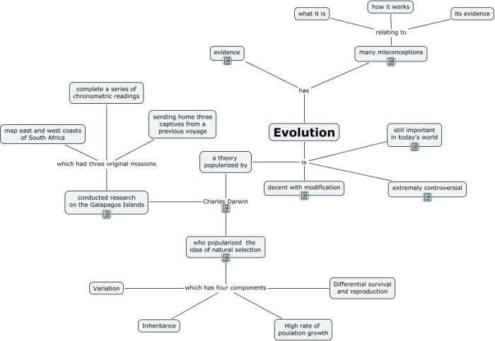 Evolution concept map definitions